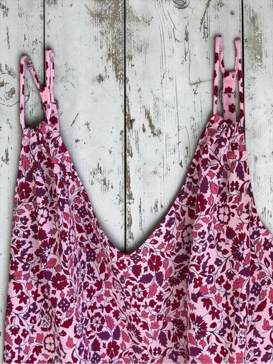 Cabi Pink Floral Tank Top XL Adjustable Straps Boho Lightweight Blouse - Picture 5 of 10